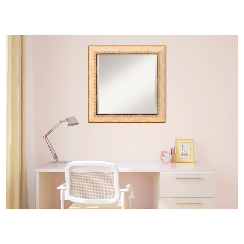 25" x 25" Highland Park Cream Framed Wall Mirror - Amanti Art