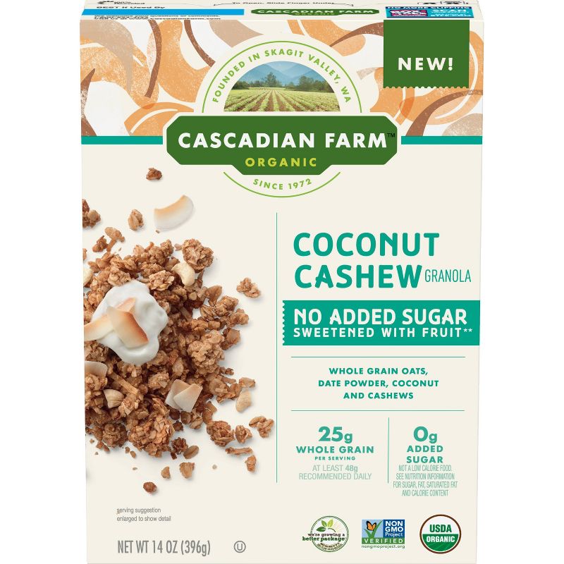 Cascadian Farm No Sugar Added Coconut Cashew Granola