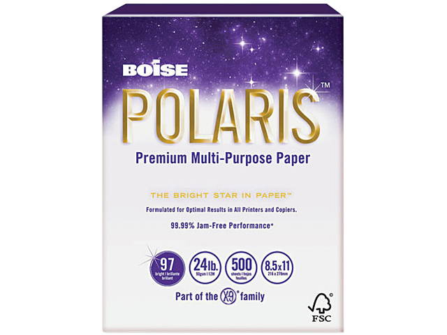 Boise POLARIS Copy Paper, 11 x 17, 24lb White, 2500 Sheets/Carton