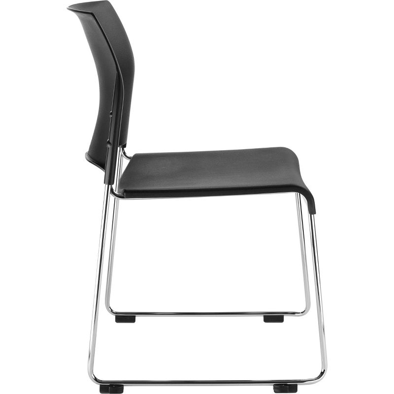 2pk Cafetorium Plastic Stack Chair Black - Hampton Collection