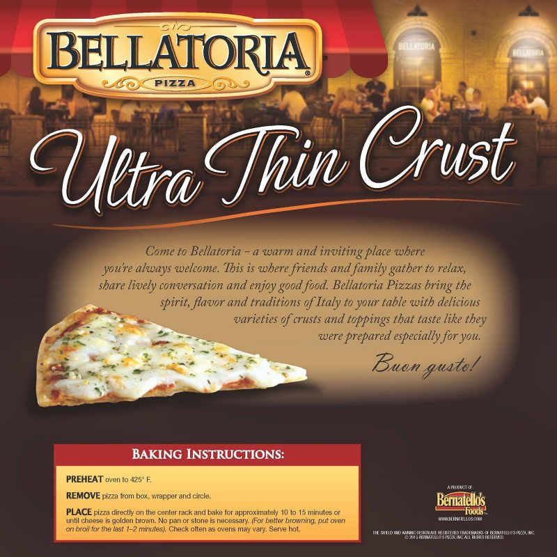 Bellatoria Ultra Thin Crust Ultimate Five Cheese Frozen Pizza - 16.03oz