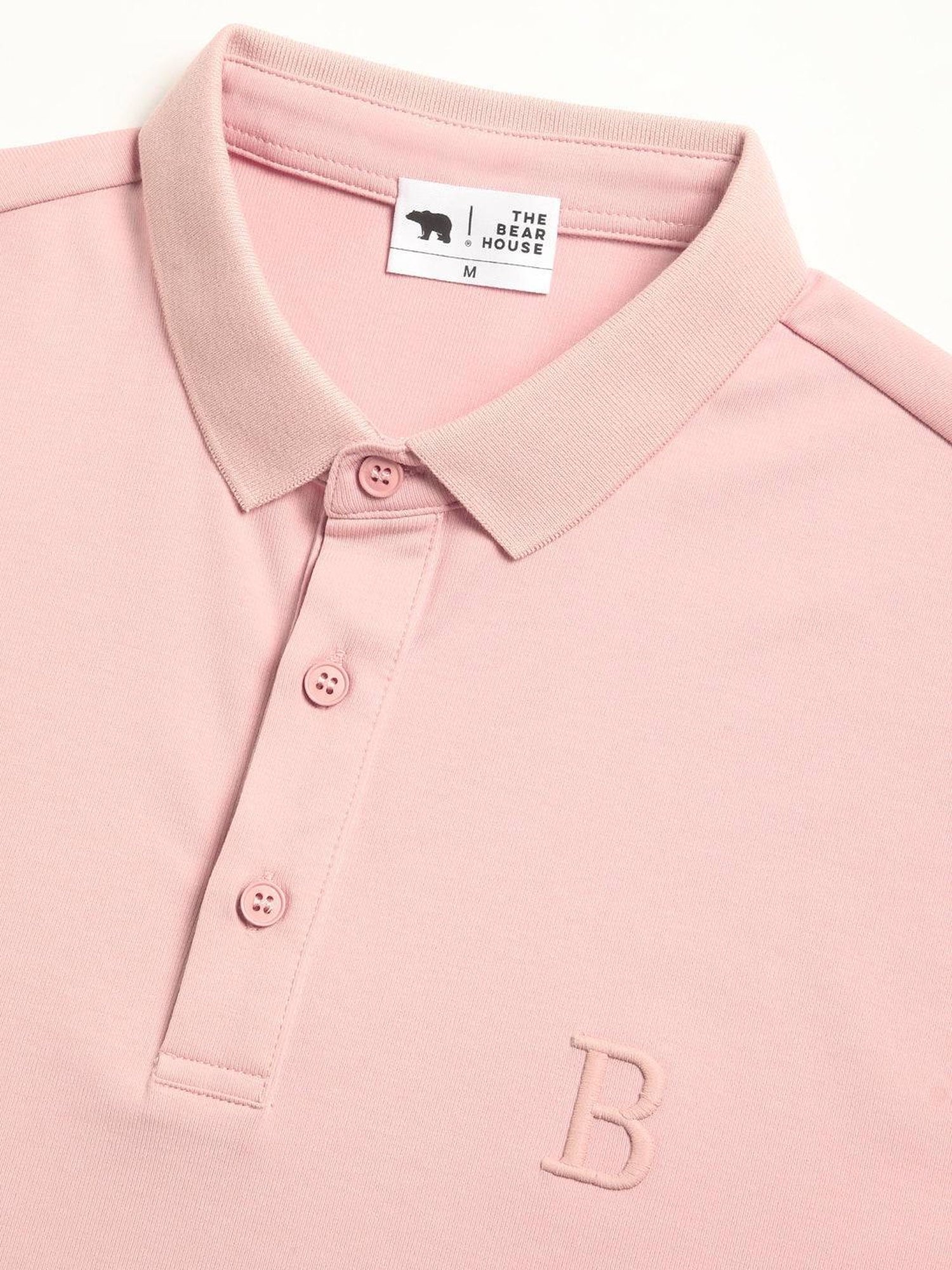 The Bear House Pink Slim Fit Polo T-Shirt