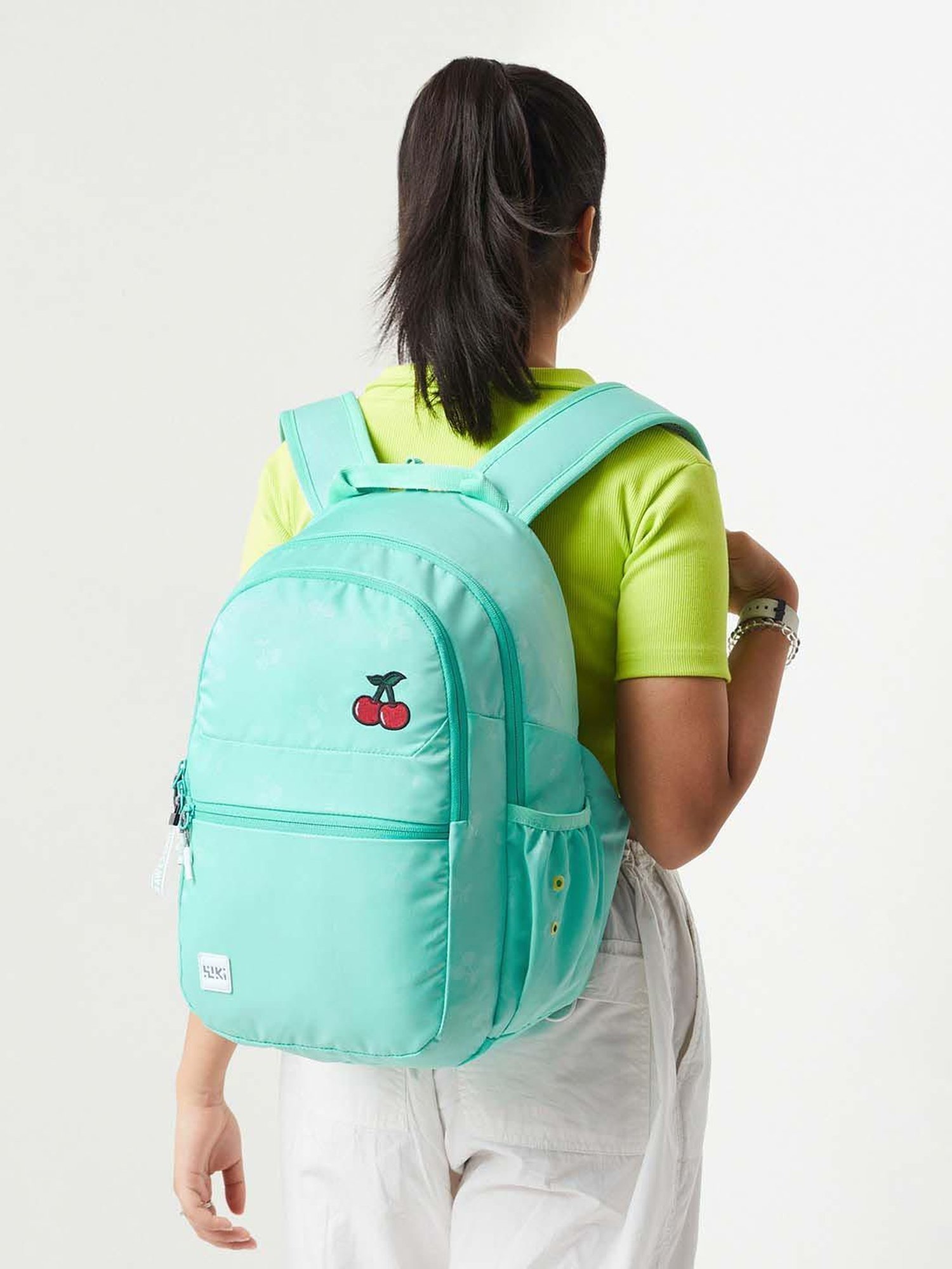 Wiki Back to School 1 Green Polyester Printed Backpack - 22 Ltrs