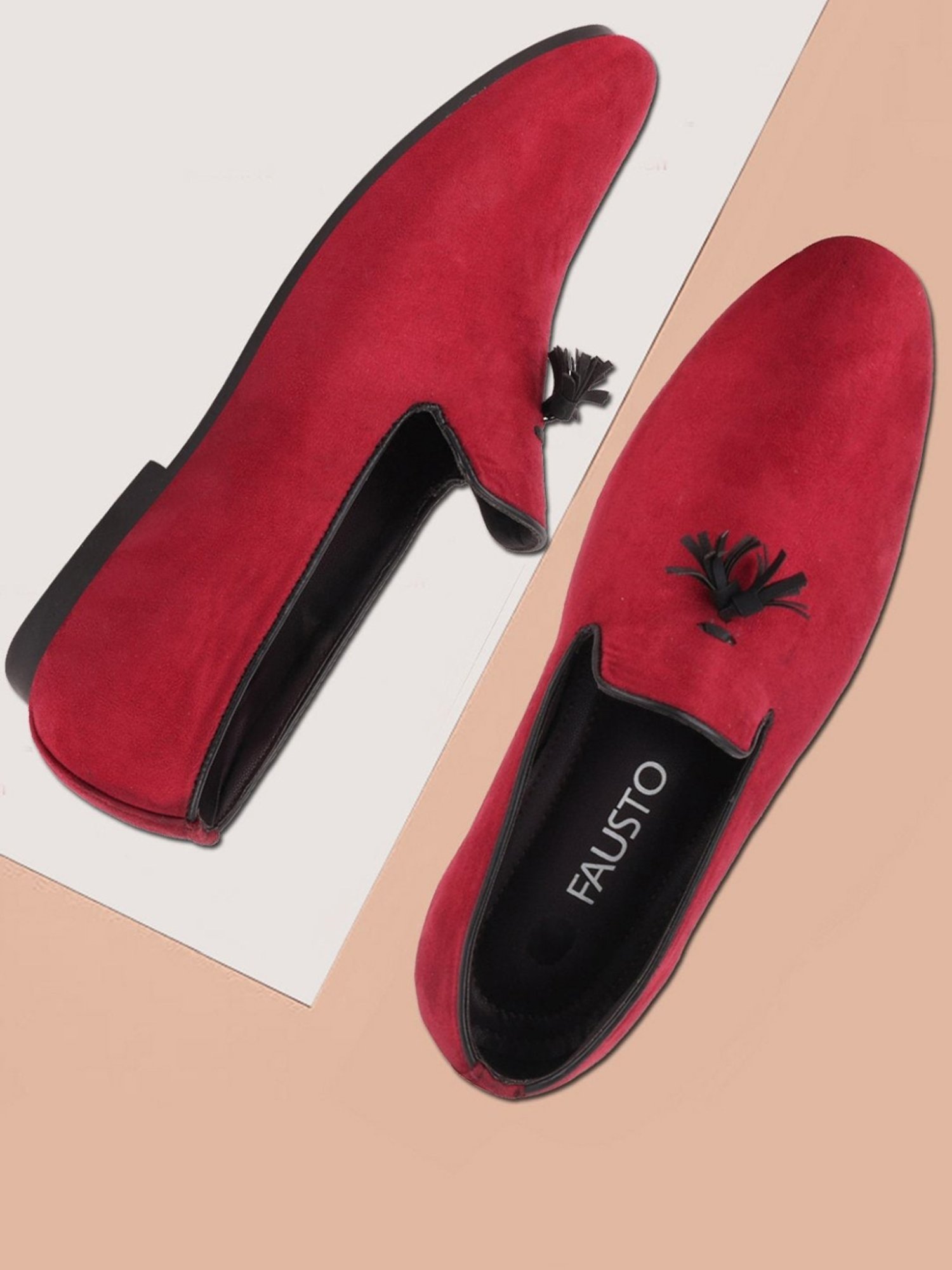 Fausto Men's Red Casual Mocassins