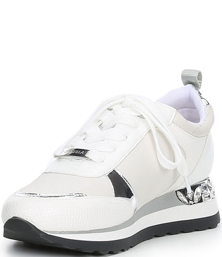 Donald Pliner Pelham Neoprene Mixed Leather Slip-On Wedge Sneakers