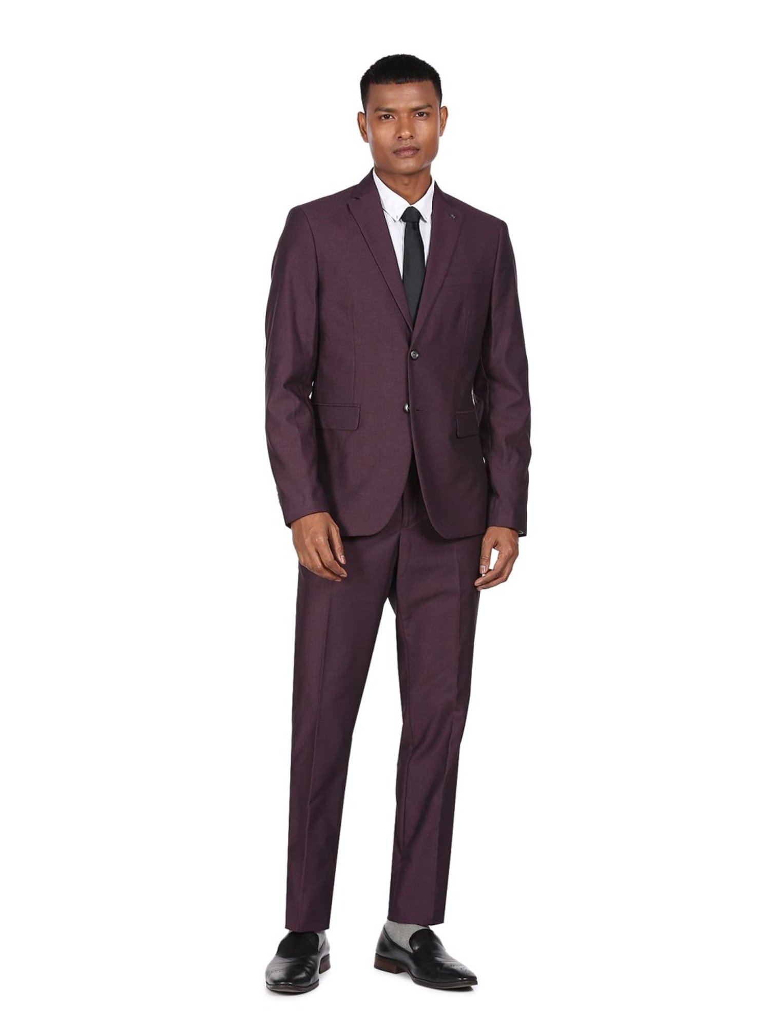 Parx Black Regular Fit Two Piece Suit