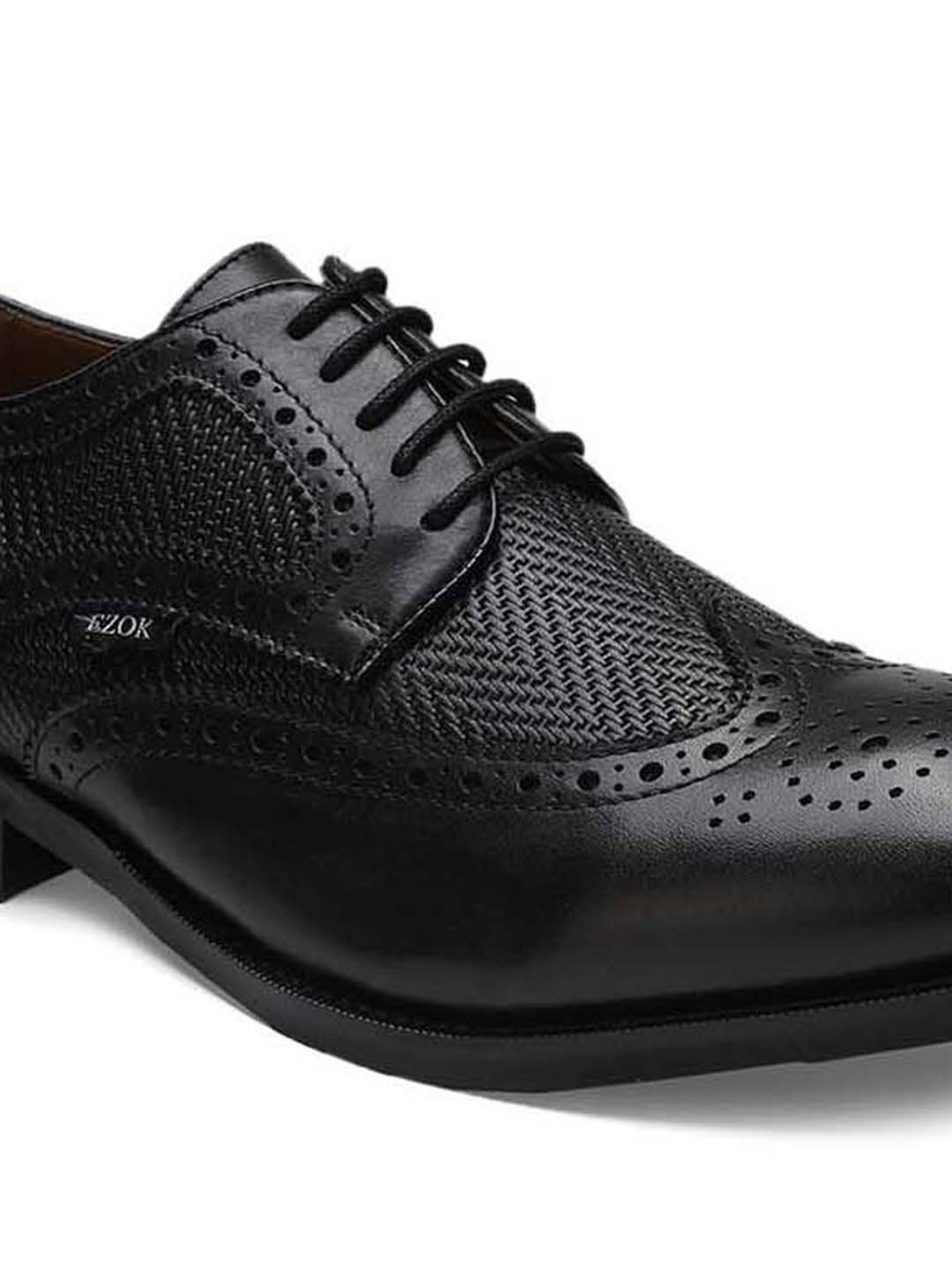 EZOK Men's Black Brogue Shoes
