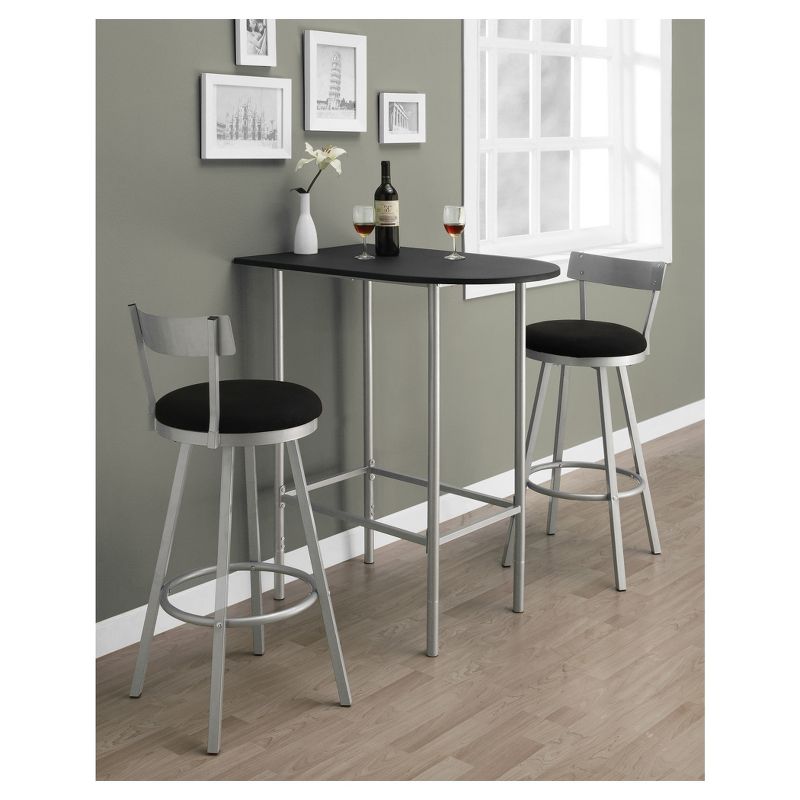 2pc 43"H Barstools Swivel Metal Silver - EveryRoom