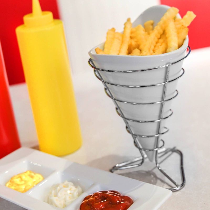 Spectrum Bloom Arched 2-Tier Steel Fruit Server - Satin Nickel