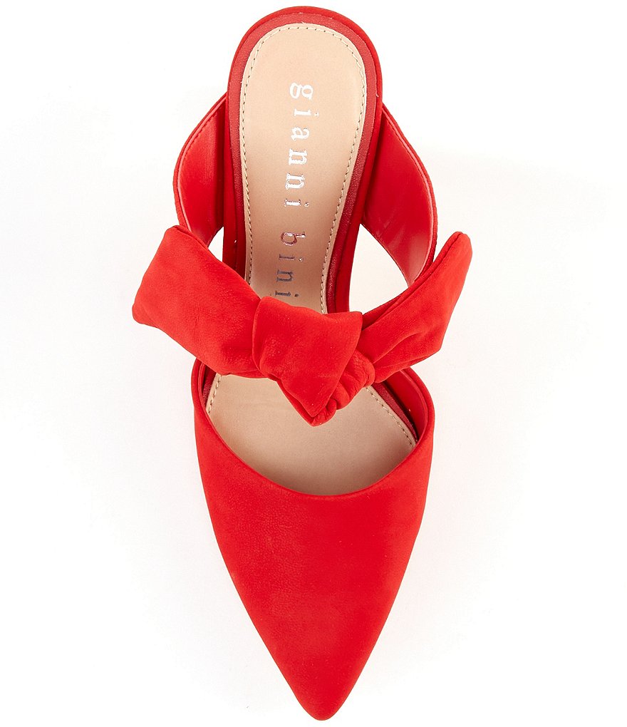 Gianni Bini Raynee Suede Bow Detail Slip-On Dress Mules