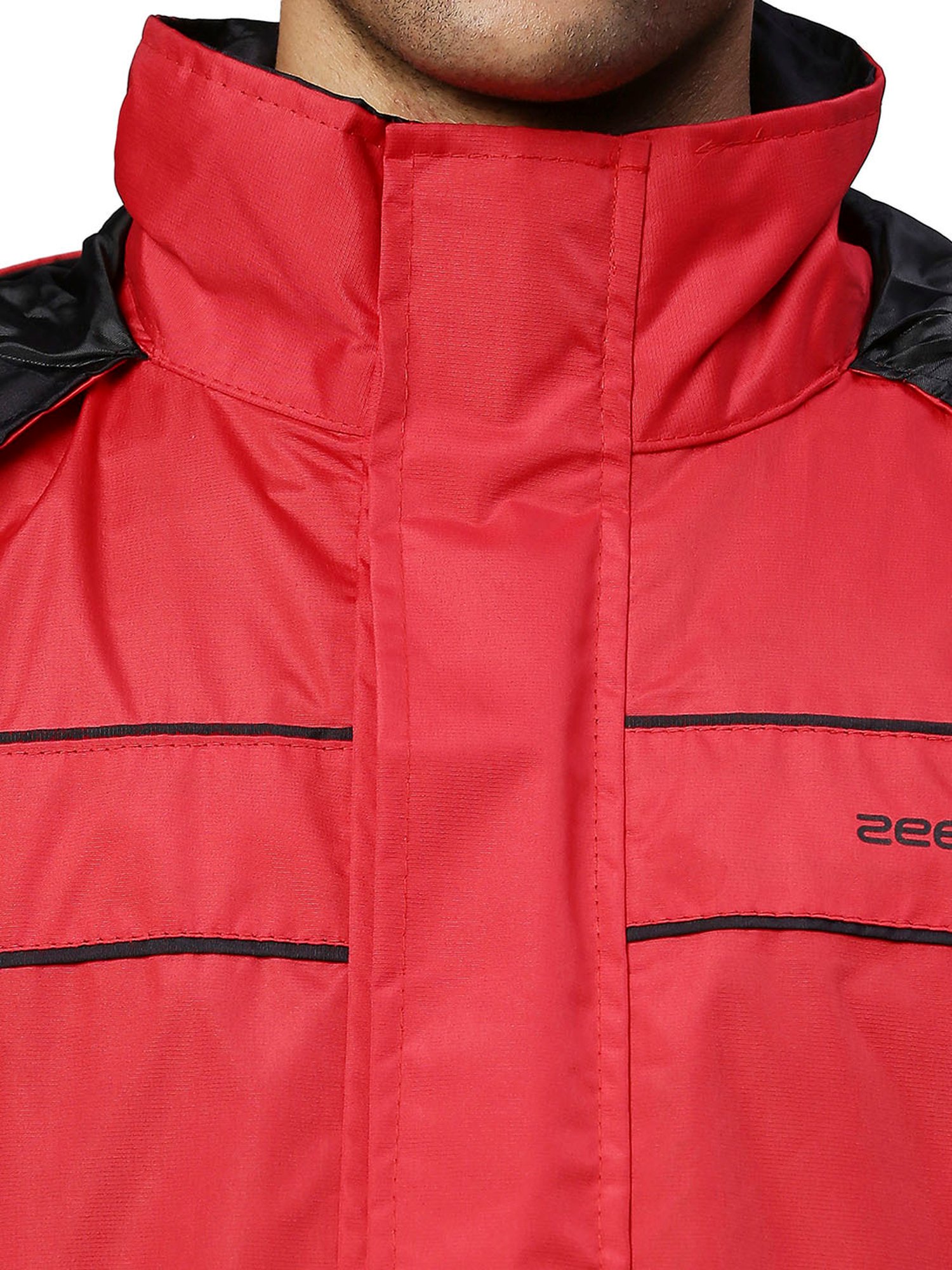 Zeel Red Regular Fit Rainwear Jacket