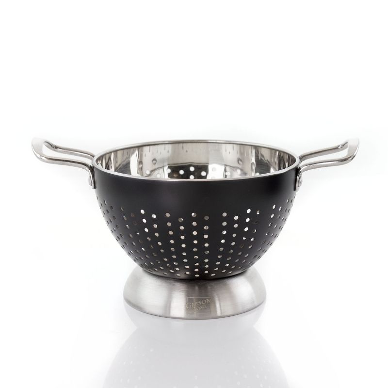 Gibson Home 2 Piece Crossen Stainless Steel Colander Set in Black