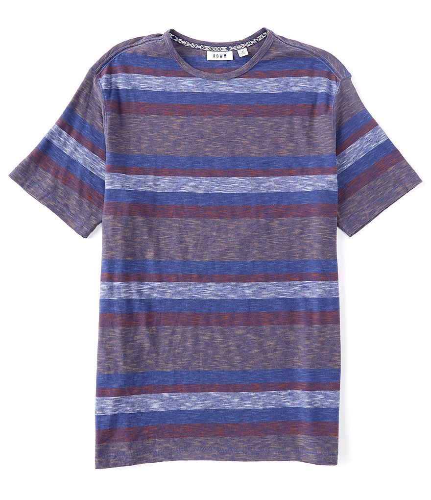 Rowm Short-Sleeve Reverse Striped Crew Tee