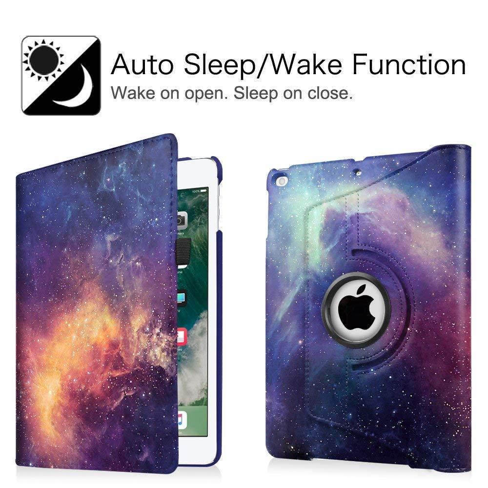 Fintie iPad 9.7 inch 2018 2017 / iPad Air Case - 360 Degree Rotating Stand Protective Cover with Auto Sleep Wake for Apple iPad 9.7" (6th Gen, 5th Gen) / iPad Air 2013 Model, Galaxy