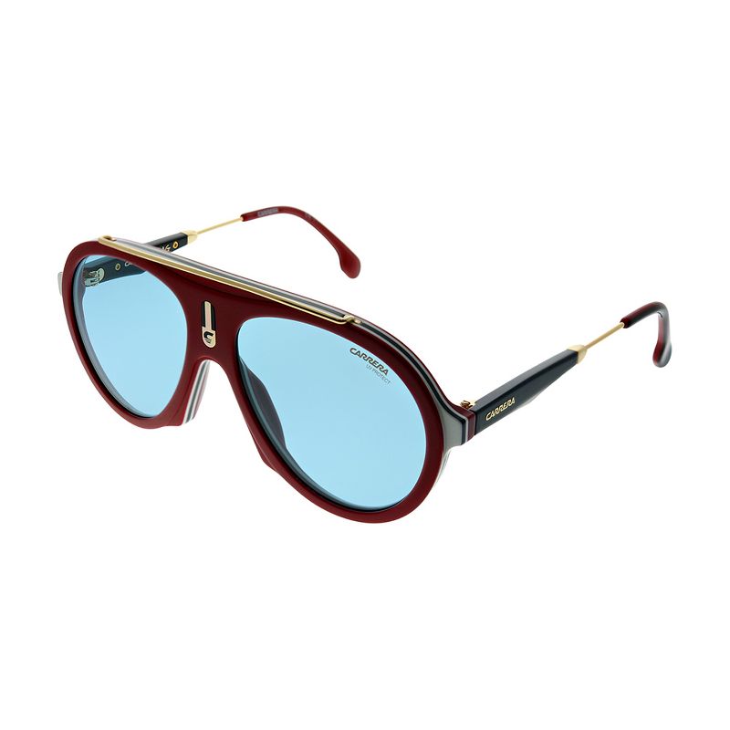 Carrera Flag 6K3 KU Unisex Aviator Polarized Sunglasses Burgundy Gold 57mm