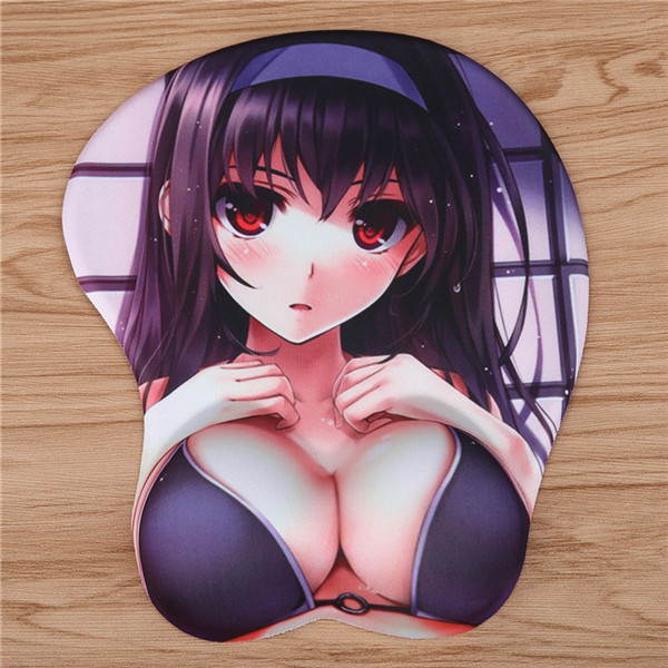 Anime 3D Mouse Pad Mat Wrist Rest Soft Silica Gel Sexy Breast Mousepad Japan Korea France Drop Shipping Mouse Hand Resist