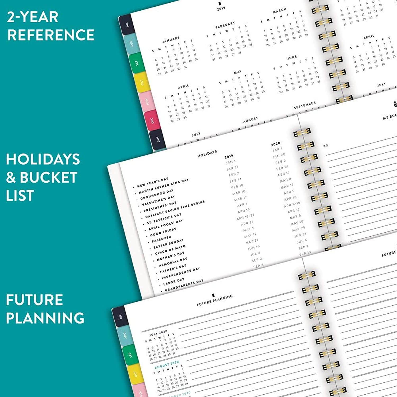 Simplified 2019-2020 Academic Year Weekly & Monthly Planner, Medium, 7" x 9", Pink Stripe (EL201-805A)