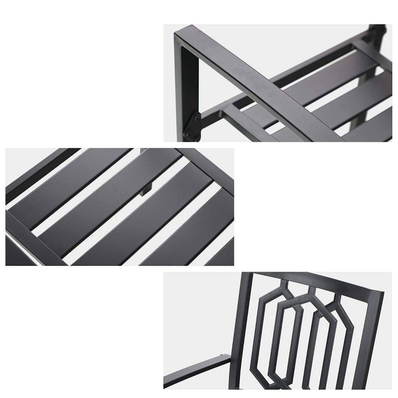 5pc Patio Table & Metal Chairs with Diamondback Design - Captiva Designs