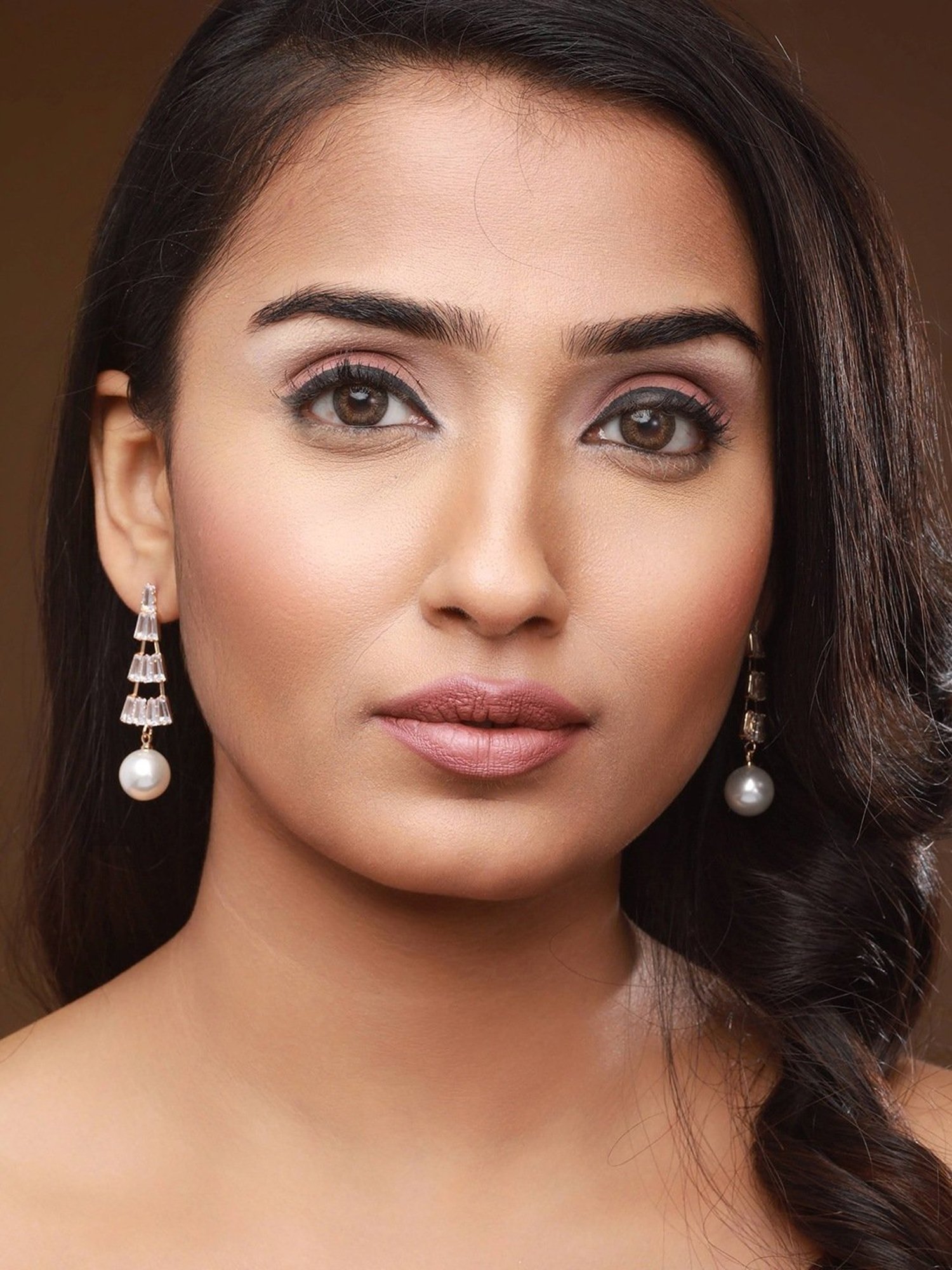 Aatmana Rose Gold Plated Contemporary Dangler Earrings