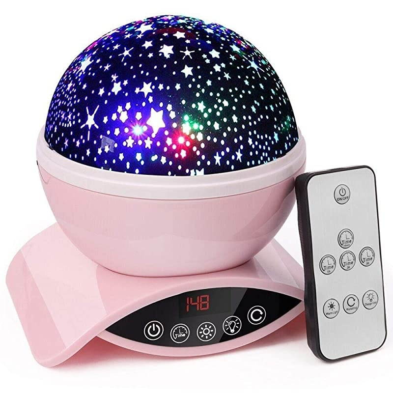 Projector Night Light for Kids Baby Night Light Projector for Bedroom with Timer Remote and Chargeable Best Gift for Kids Pink