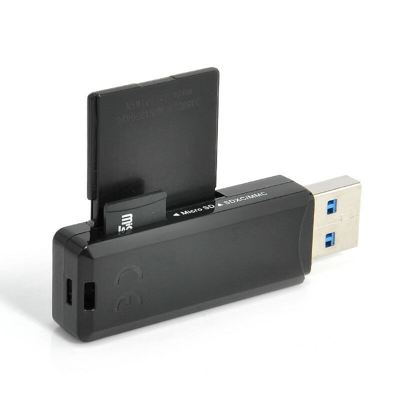 2-in-1 USB 3 Micro SD Card Reader SDXC TF T-Flash Memory Card Reader Adapter