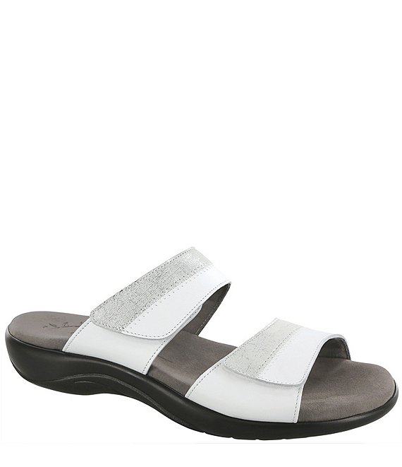 SAS Nudu Printed Leather Wedge Slides