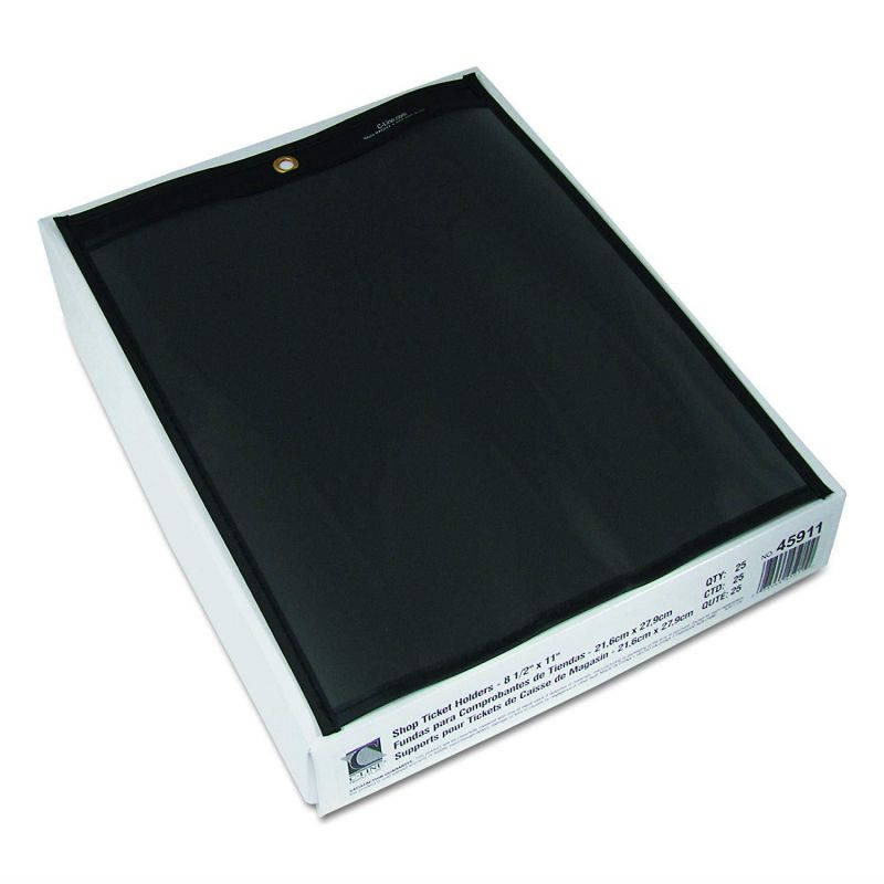 C-Line 45911 Shop Ticket Holders, Stitched, One Side Clear, 8-1/2" x 11" (Box of 25)