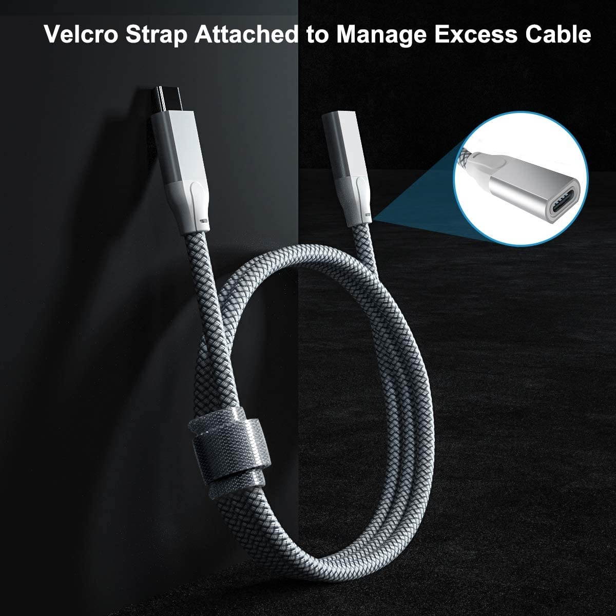 USB Type C Extension Cable 6.6FT 2-PackUSB-C 3.1 Gen2 10Gbps Female to USBC Male Adapter(Thunderbolt 3 Compatible) Extender Cord for Nintendo SwitchMacBook ProMac AirSurface GoOculus Quest Link