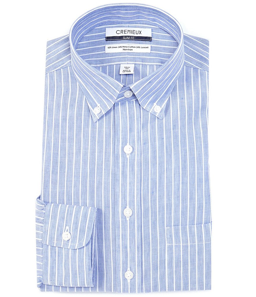 Gold Label Roundtree & Yorke Non-Iron Fitted Button-Down Collar Solid Dress Shirt