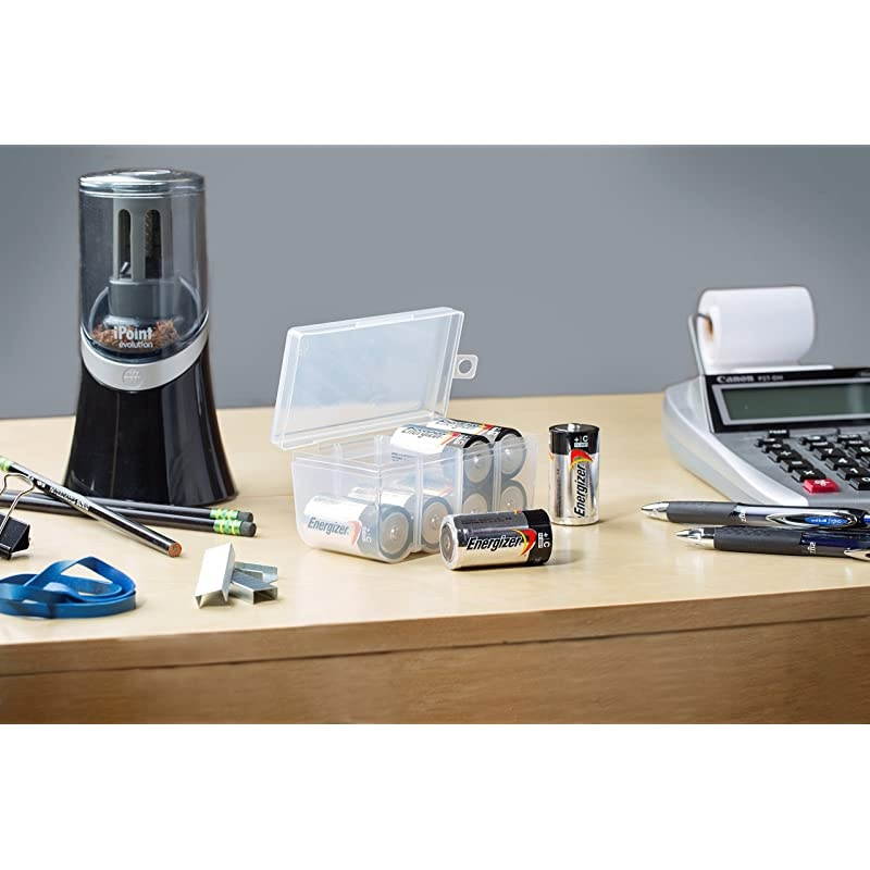 Set of 4 - Two C and Two D Battery Storage Box, Battery Storage Case, Battery Holder Clear (C - D)