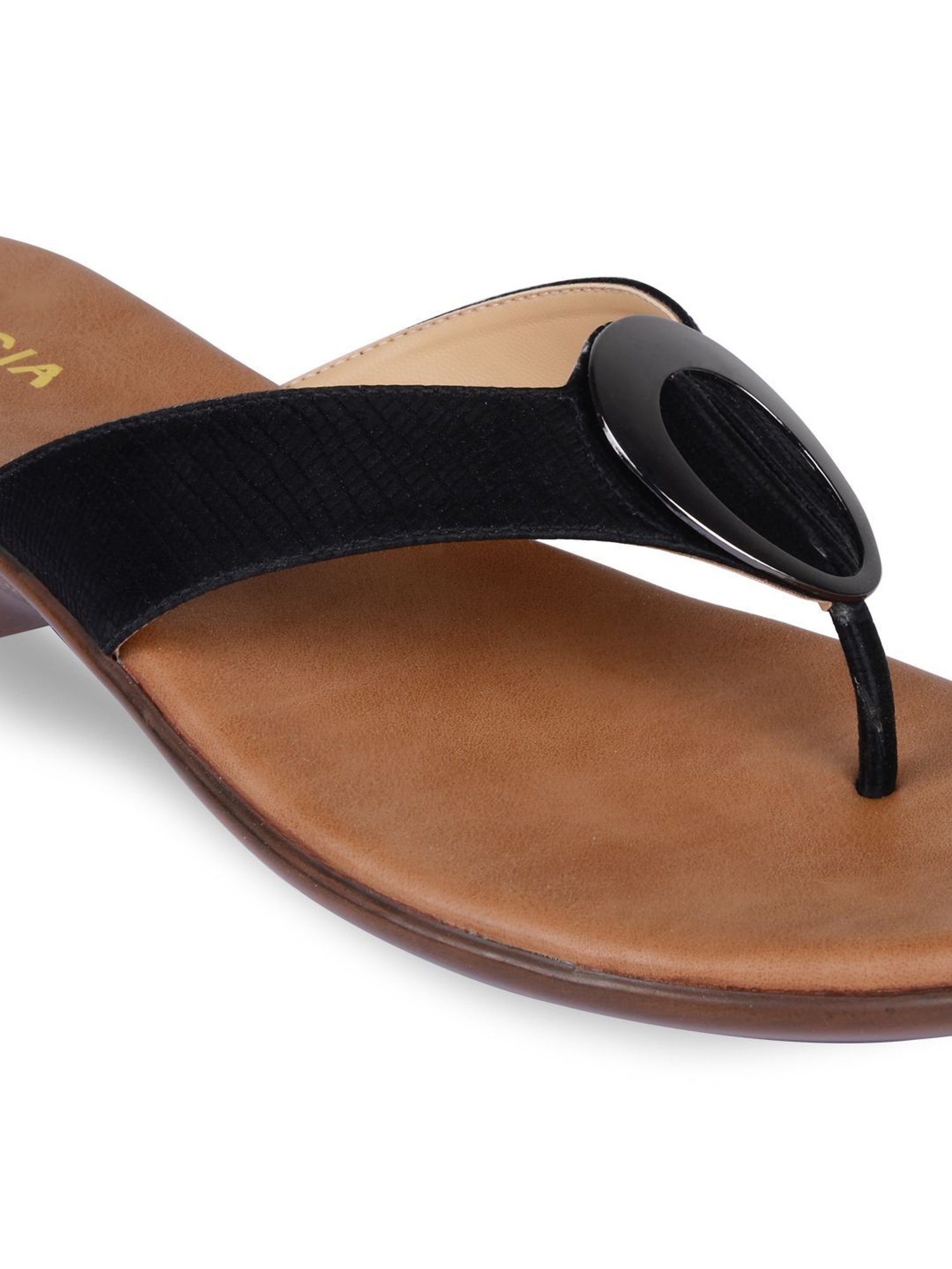 Rocia by Regal Women's Black Thong Wedges