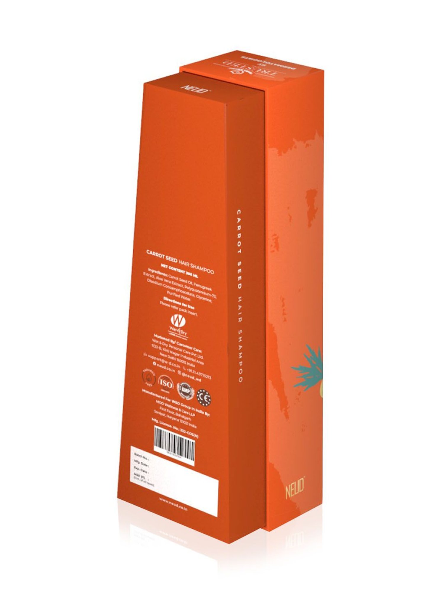 NEUD Carrot Seed Premium Shampoo for Men & Women - 1 Pack - 300 ml