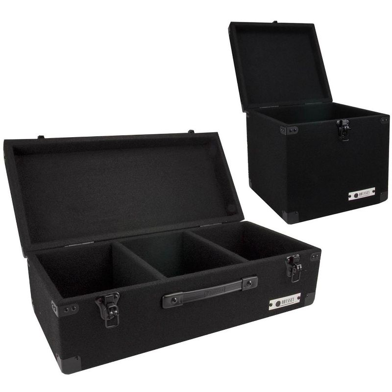 Odyssey C45200 200 45 RPM + CLP090E 90 LP Vinyl Records Carpeted Storage Cases