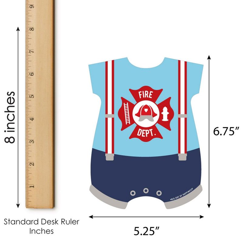 Big Dot of Happiness Fired Up Fire Truck - Picture Bingo Cards and Markers - Firetruck Baby Shower Shaped Bingo Game - Set of 18