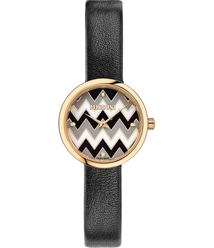 Missoni M1 Joyful Black Leather Watch