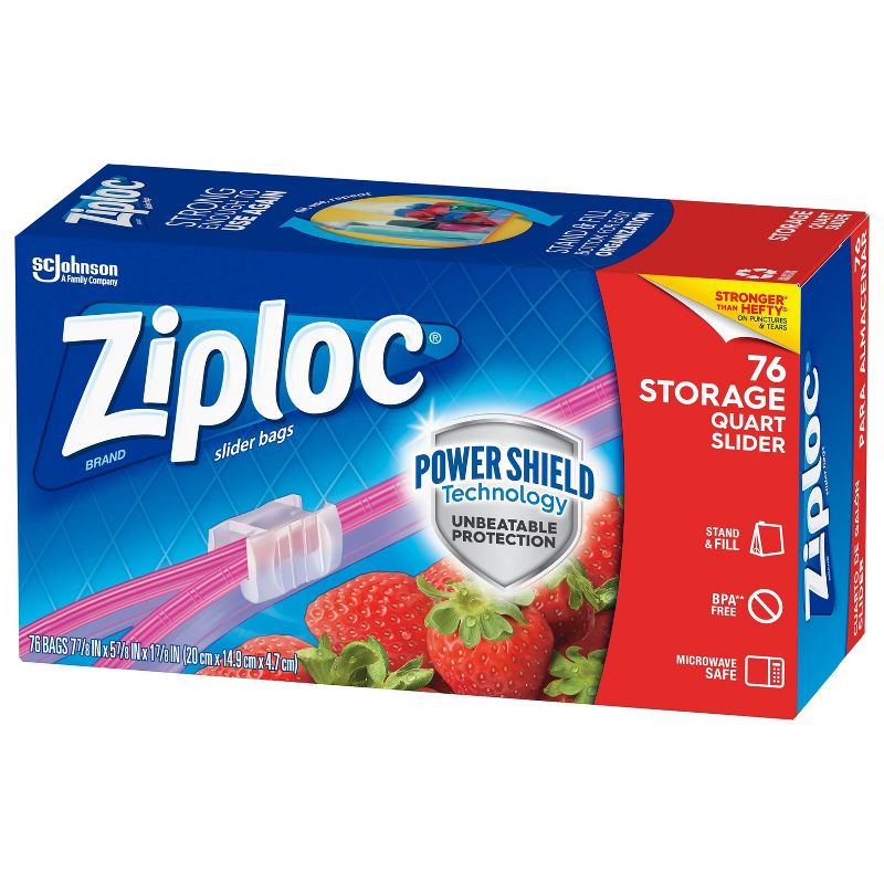 Ziploc Mega Storage Slider Quart - 76ct