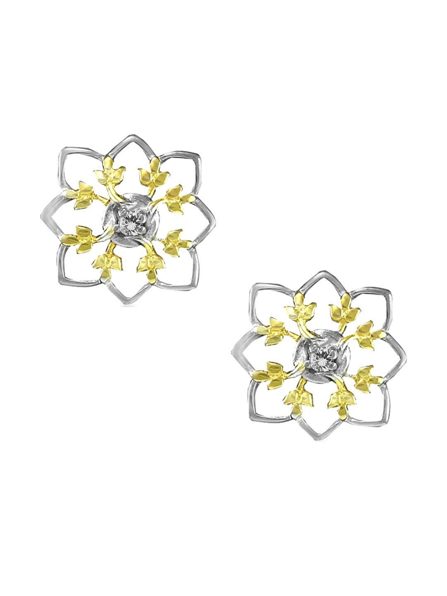 Taraash 92.5 Sterling Silver Floral Earrings for Women