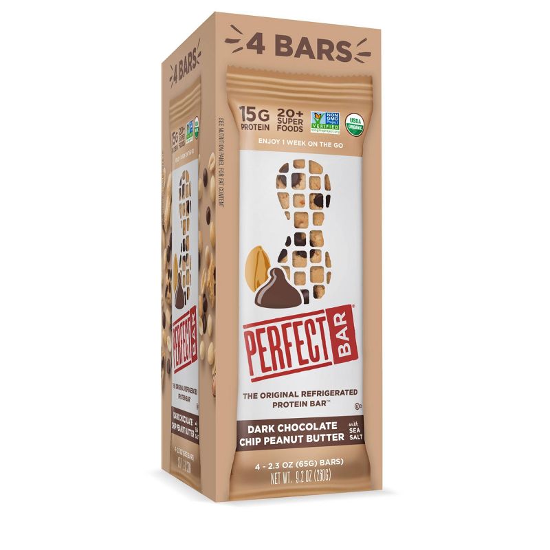 Perfect Bar Dark Chocolate Chip Peanut Butter Protein Bar - 9.2oz/4ct