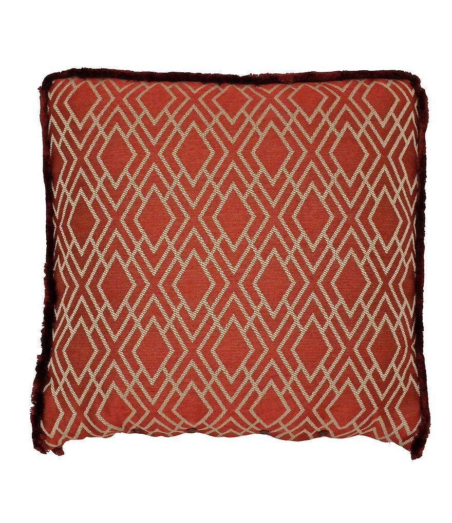 Rose Tree Harrogate Fringed Geometric & Striped Reversible Euro Sham