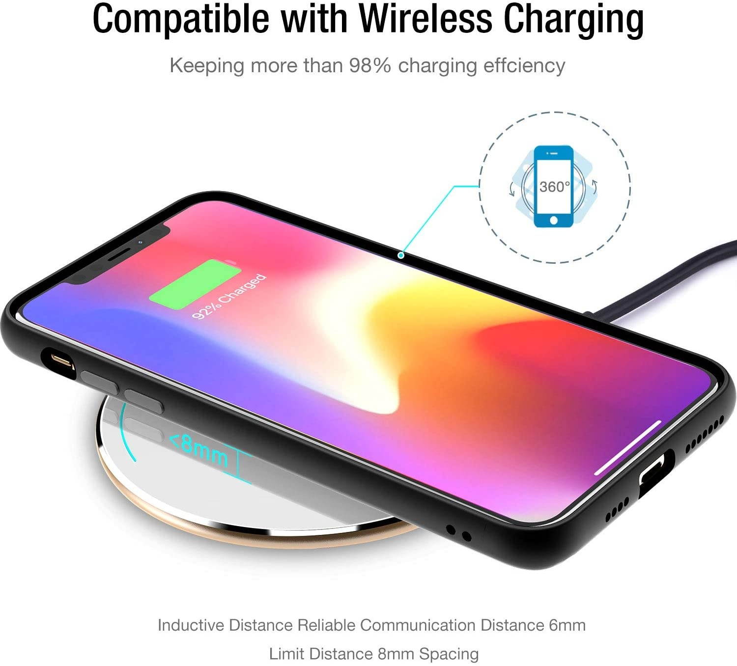 TOZO W1 Wireless Charger Thin Aviation Aluminum Computer Numerical Control Technology Fast Charging Pad Gold (NO AC Adapter)