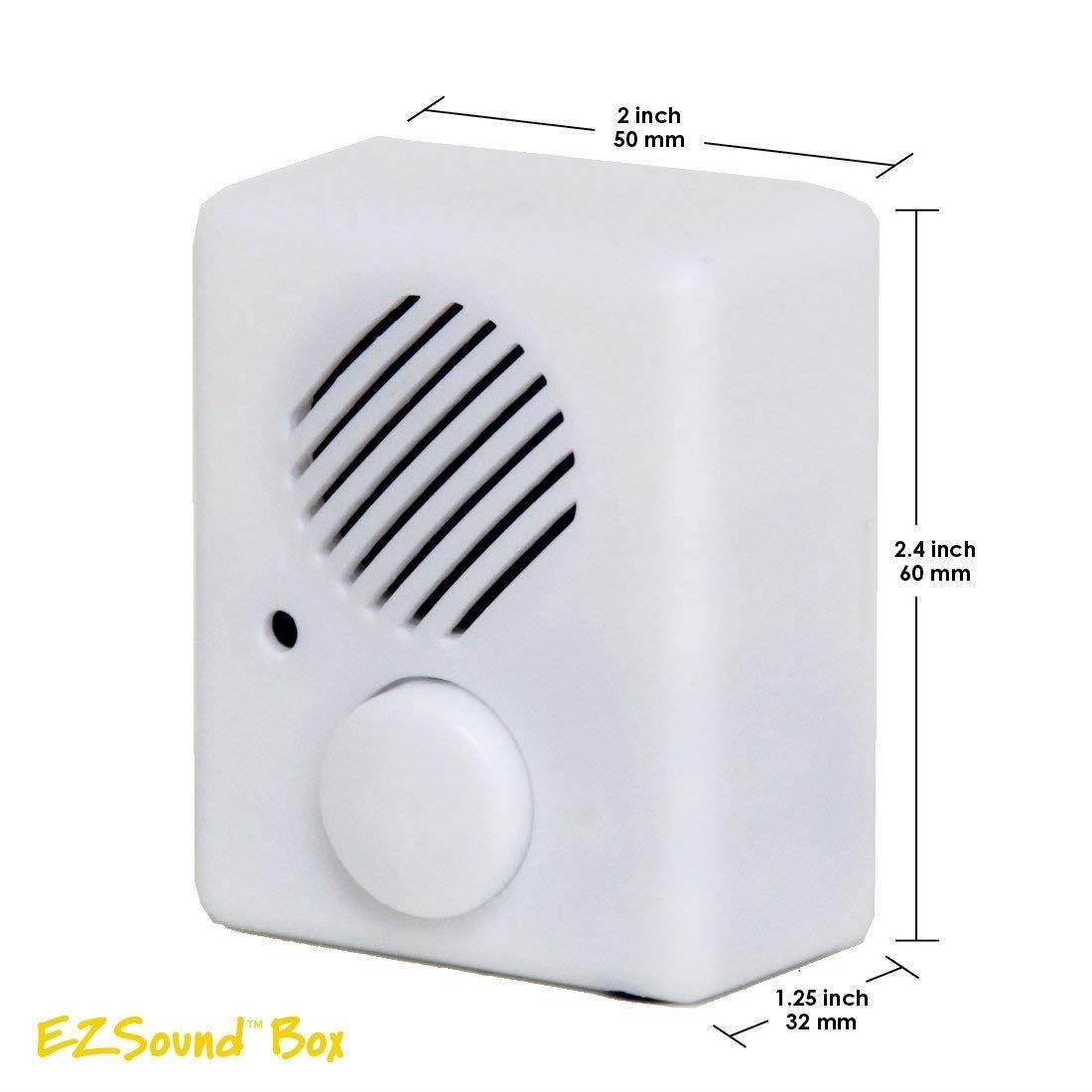 EZSound Box - Front Play Button for Personal Messages, Favorite Tunes, Stuffed Toys, Science Projects, Hobbies, Craft Projects, Talking Displays, etc - 200 seconds - Rerecordable thru Audio Port