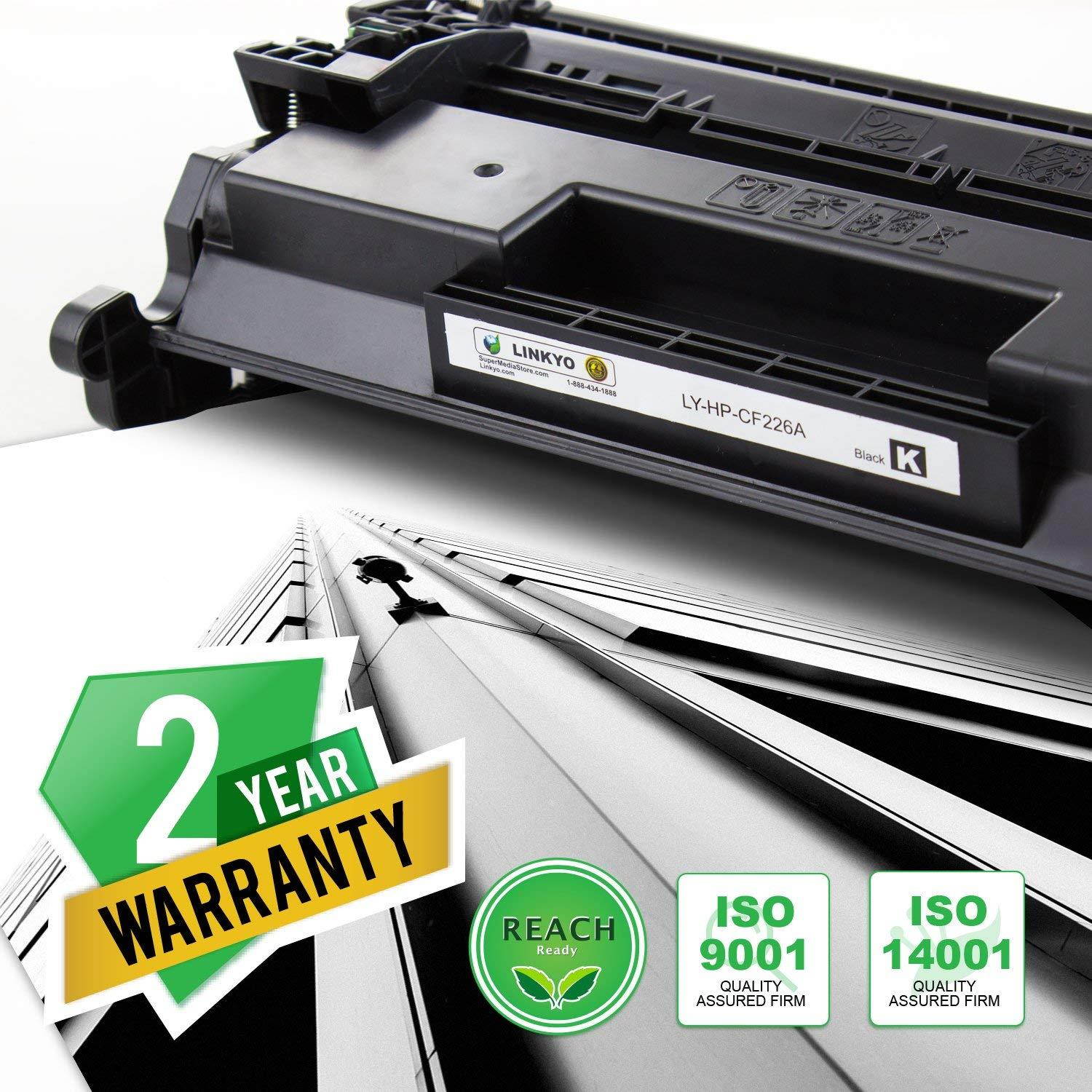 LINKYO Compatible Toner Cartridge Replacement HP 26A CF226A (Black, 2-Pack)