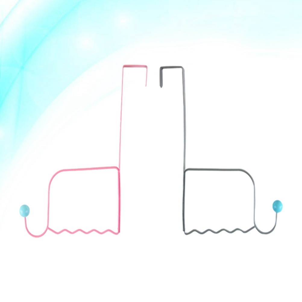 2pcs Ceramic Bead Towel Clothing Hanging Rack Iron Over Door Storage Racks Hat Bag Holder With Hooks Household Storage Organizer (Assorted Colors)