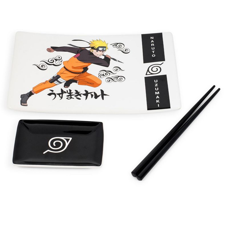 Just Funky Naruto Shippuden 3-Piece Ceramic Dinnerware Sushi Set