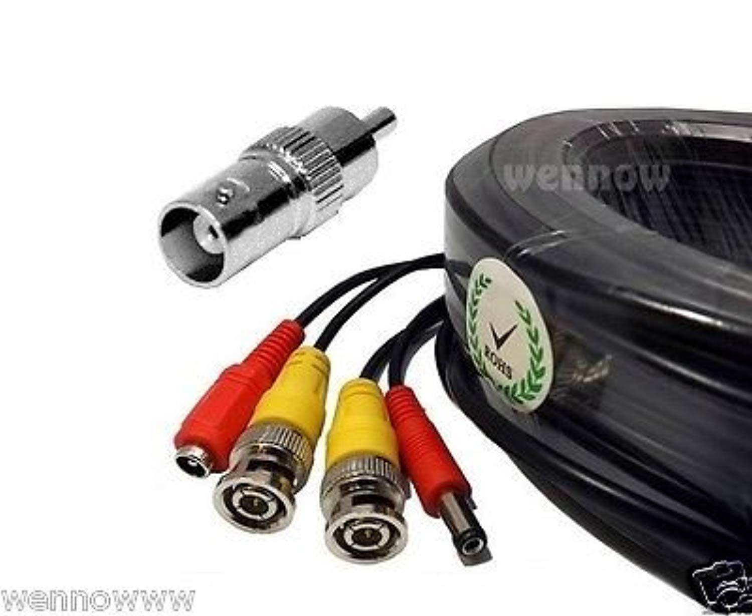 WennoW Premium Quality 60 Feet Video Power BNC RCA Cable for Q-See CCTV Cameras