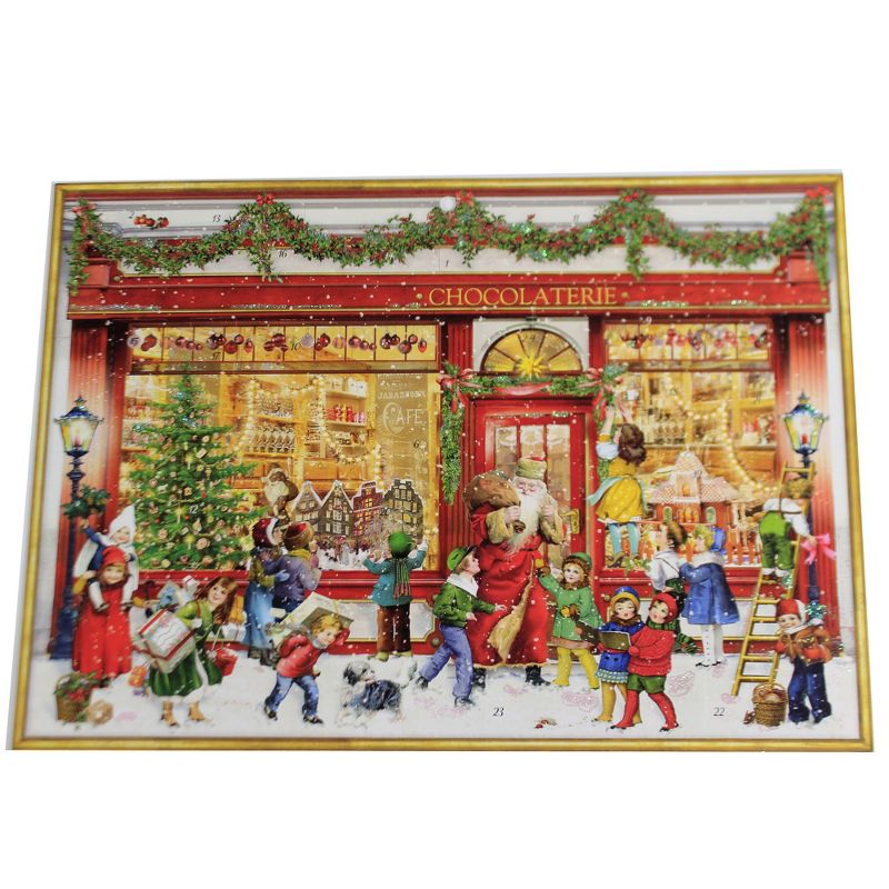 Christmas 8.0" Santa At The Chocolate Shop Advent Calendar Chocolaterie  -  Advent Calendar