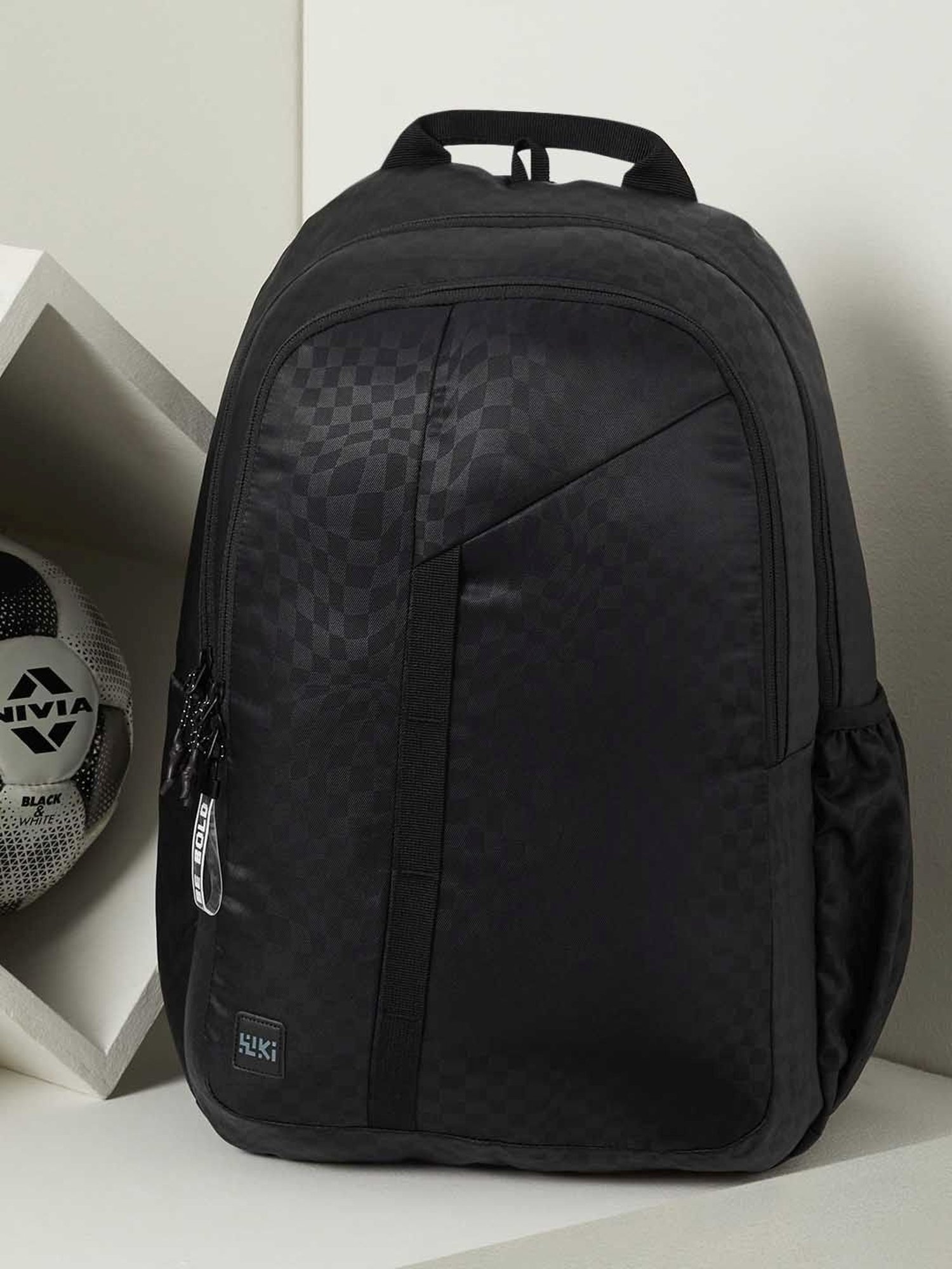 Wiki Back to School 1 Black Polyester Printed Backpack - 30 Ltrs