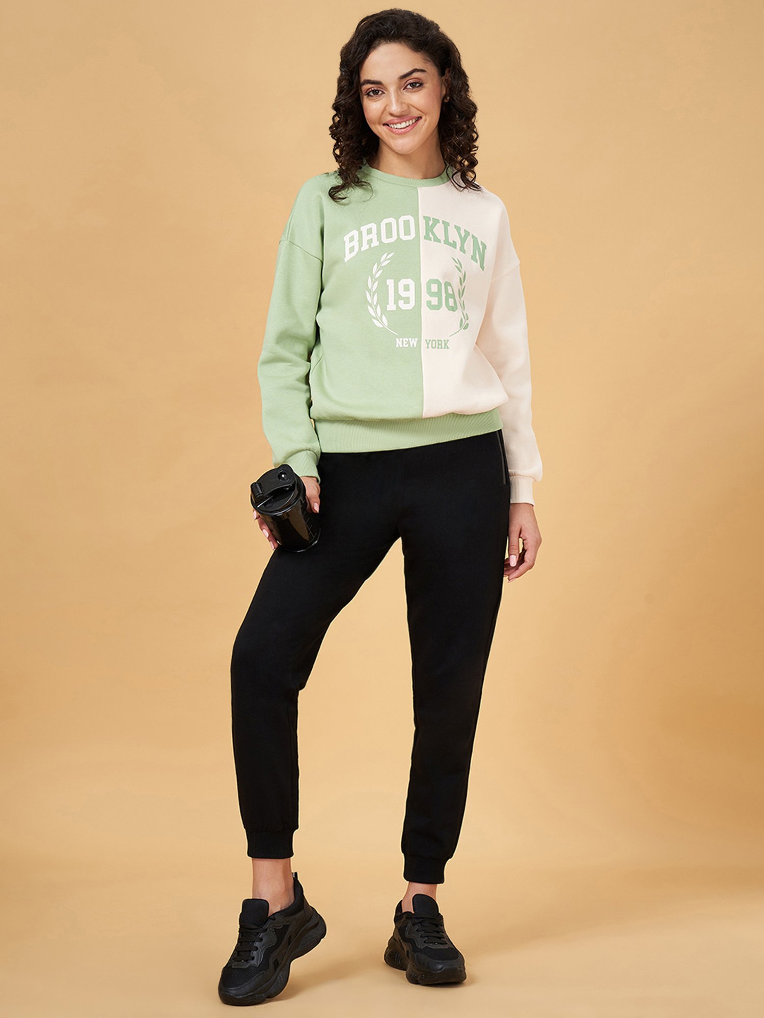 Ajile by Pantaloons Green Printed Sports Sweatshirt