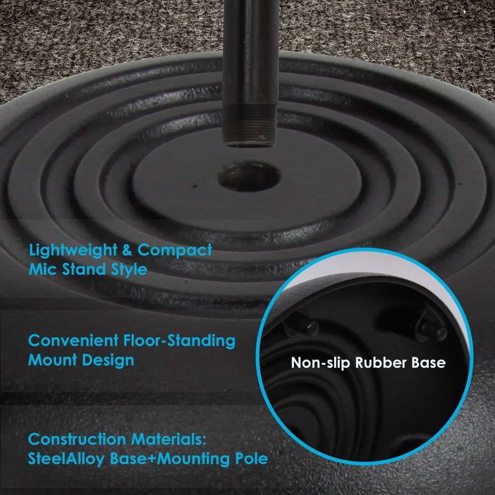 Compact Base Black Microphone Stand