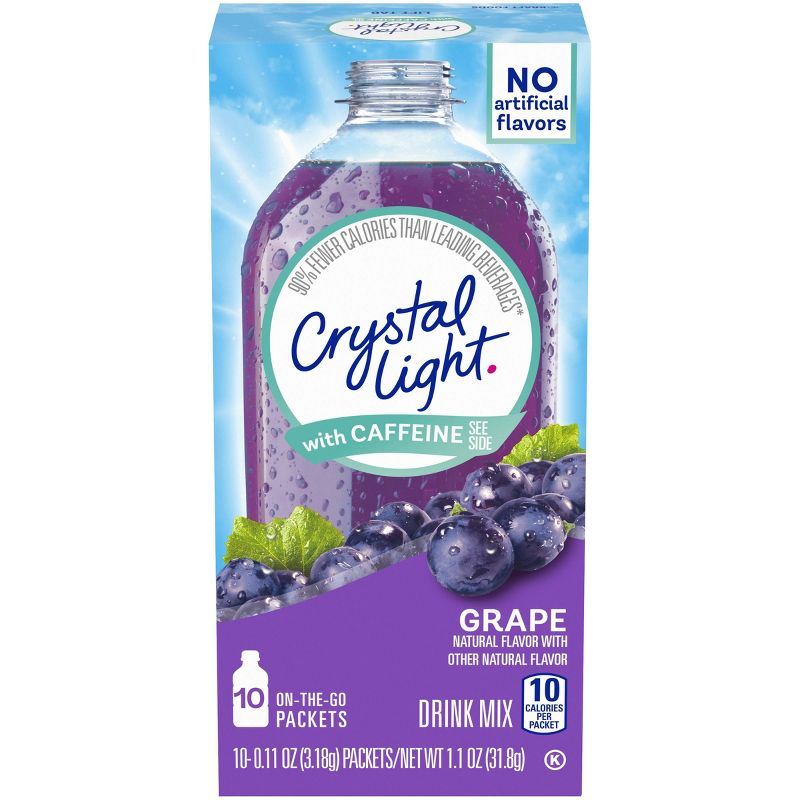 Crystal Light On the Go Grape Energy Drink Mix - 10pk/0.11oz Stix